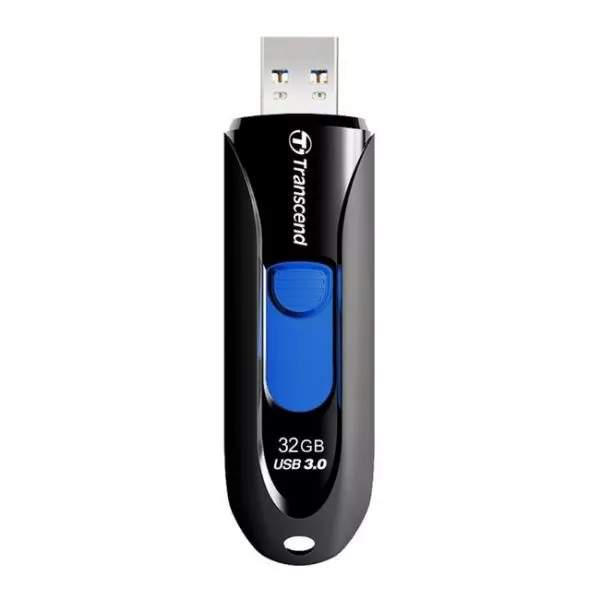 32GB USB3.1 Flash Drive Transcend "JetFlash 790", Black, Slider (R/W:90/25MB/s)