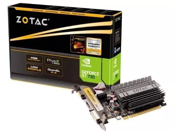ZOTAC GeForce GT730 Zone Edition 4GB DDR3, 64bit, 902/1600Mhz, HDCP, VGA, DVI-D, HDMI, Low Profile,