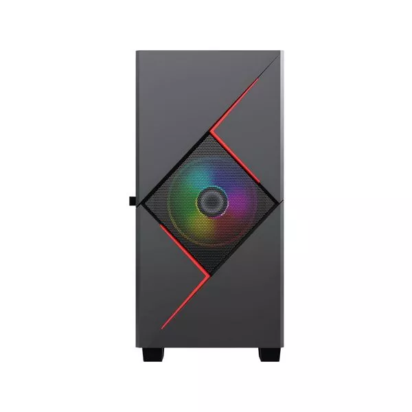 Case mATX GAMEMAX Cyclops, w/o PSU, 2x120mm ARGB fans, ARGB Hub, TG, Dust Filter, USB 3.0, Black/Red
