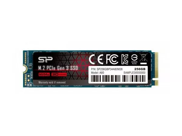 M.2 NVMe SSD  256GB Silicon Power A80, Interface: PCIe3.0 x4 / NVMe1.3, M2 Type 2280 form factor, Se