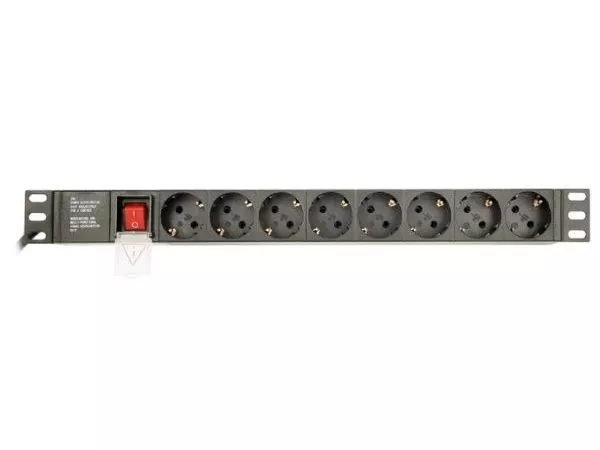 Gembird EG-PDU-014, Power distribution unit (PDU), 8 Schuko sockets, 1U, 16A, 3 m cable
