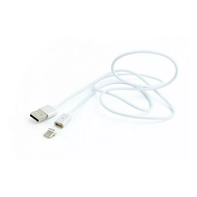 Cable Type-C 1m - CC-USB2-AMUCMM-1M, Magnetic USB Type-C cable, silver, 1 m