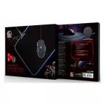Gaming Mouse Pad  GMB  MP-GAMELED-M,  350 Ч 250 Ч 4mm, Natural rubber foam + Fabric, RGB, Black