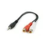 CCA-406 3.5mm stereo plug to 2 x phono sockets 0.2 meter cable