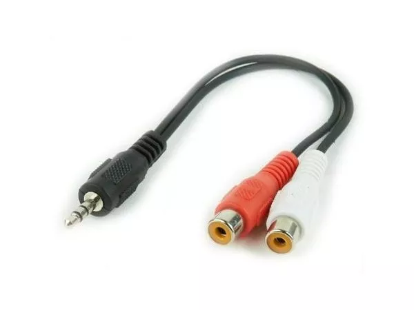 CCA-406 3.5mm stereo plug to 2 x phono sockets 0.2 meter cable