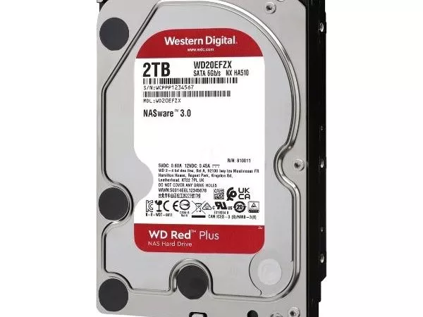 3.5" HDD  2.0TB  Western Digital WD20EFZX Caviar® Red™ Plus NAS, CMR Drive, IntelliPower, 128MB, SATAIII