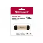 128GB USB3.1/Type-C Flash Drive  Transcend "JetFlash 930C", Gold, Classic Cap, OTG (R/W:420/400MB/s)