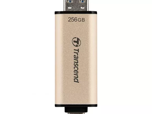256GB USB3.1/Type-C Flash Drive  Transcend "JetFlash 930C", Gold, Classic Cap, OTG (R/W:420/400MB/s)