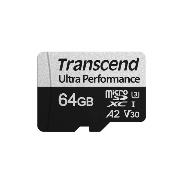 64GB MicroSD (Class 10) UHS-I (U3),+SD adapter, Transcend "TS64GUSD340S" (V30, A2, R/W:160/80MB/s)