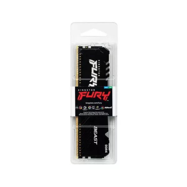 8GB DDR4-3733MHz  Kingston FURY Beast RGB (KF437C19BBA/8), CL19-23-23, 1.35V, Intel XMP 2.0, Black