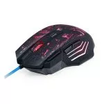 Gaming Mouse Qumo Fighter, Optical,1200-3200 dpi, 7 buttons, Soft Touch, 4 color backlight, USB