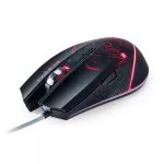Gaming Mouse Qumo Portal, Optical,1200-3200 dpi, 6 buttons, Soft Touch, 4 color backlight, USB