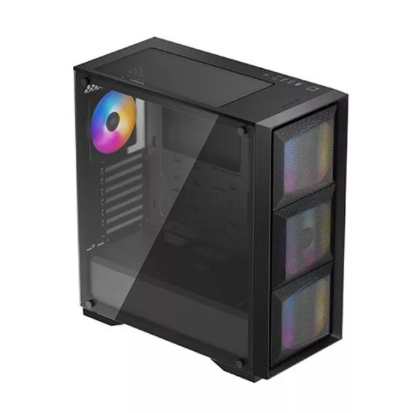 Case ATX Deepcool MATREXX 50 MESH 4FS, w/o PSU, 4x120mm RGB fans, Tempered Glass, USB3.0, Black
