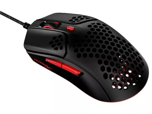 Gaming Mouse HyperX Pulsefire Haste, 400-16000 dpi, 6 buttons, 40G, 450IPS, 80g, Black/Red, USB