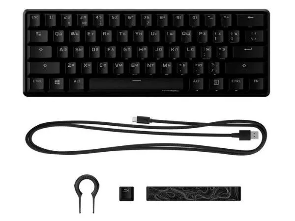 Gaming Keyboard HyperX Alloy Origins 60, Mechanical, TLK, Steel frame, Onboard memory,RGB, Pink, USB