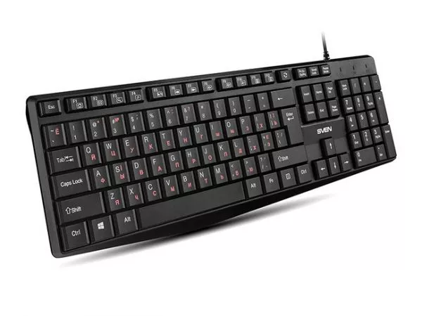 SVEN KB-S305, Keyboard, Waterproof design, Traditional layout, Comfortable, 12 Media (FN) Keys, USB,