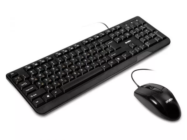 Keyboard & Mouse SVEN KB-S330C, Fullsize layout, Splash proof, Fn key, Black, USB