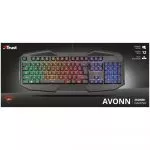 Trust Gaming GXT 830-RW Avonn Keyboard, RU, 12 direct-access media keys, Anti-Ghosting, Gaming mode,