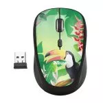 Trust Yvi Toucan Wireless Mouse, 8m 2.4GHz, Micro receiver, 800-1600 dpi, 4 button, Rubber sides for