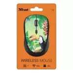 Trust Yvi Toucan Wireless Mouse, 8m 2.4GHz, Micro receiver, 800-1600 dpi, 4 button, Rubber sides for