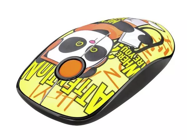 Trust Sketch Yellow Wireless Mouse, Silent Click, 15m  2.4GHz, Micro receiver, 1600 dpi, 3 button, U