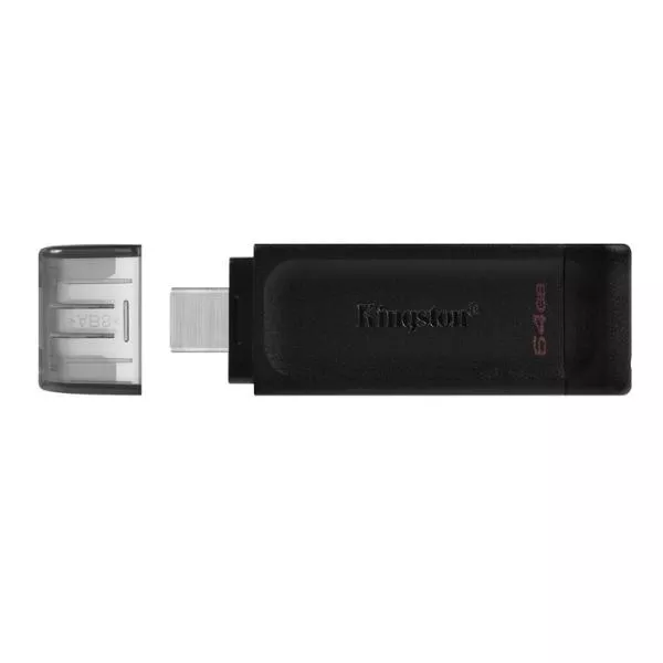64GB USB-С 3.2  Kingston DataTraveler 70 USB-C DT70/64GB, USB 3.2, USB-C, (Read 80 MByte/s, Write 20 MByte/s)