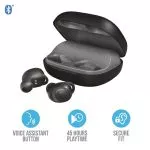 Trust Duet XP Bluetooth Wire-free Earphones, waterproof (IPX5), Up to 4 hours playtime on a single c