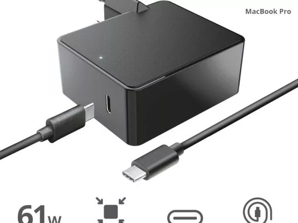 Trust Maxo 61W USB-C Charger for Apple MacBook, Compact 61W laptop charger with cable, to charge your Apple MacBook (Air/Pro) via USB-C