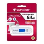 64GB USB3.1 Flash Drive Transcend "JetFlash 790", White, Slider (R/W:90/30MB/s)