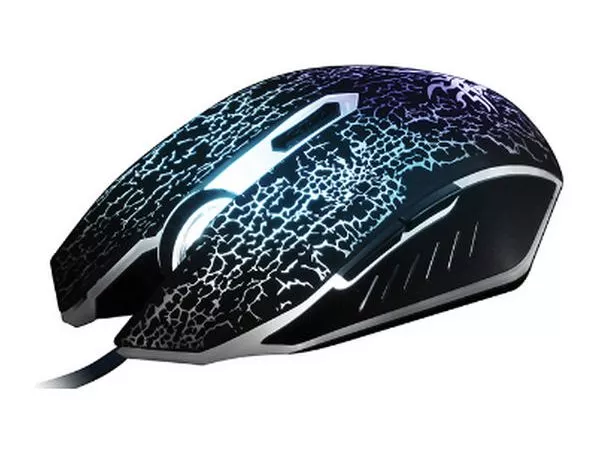 Gaming Mouse Qumo BlackOut, Optical,1200-3200 dpi, 6 buttons, Soft Touch, 7 color backlight, USB