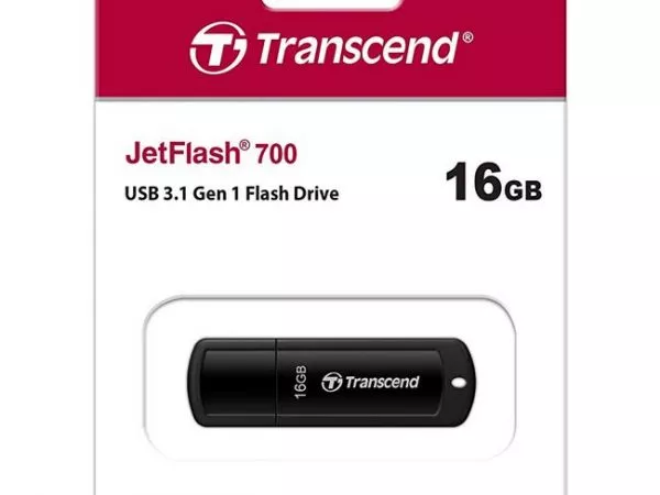 16GB USB3.1 Flash Drive Transcend "JetFlash  700", Black, Classic Cap (R/W:90/20MB/s)