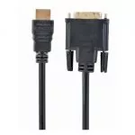 Cable HDMI to DVI 3.0m Gembird, male-male, GOLD, 18+1pin single-link, CC-HDMI-DVI-10