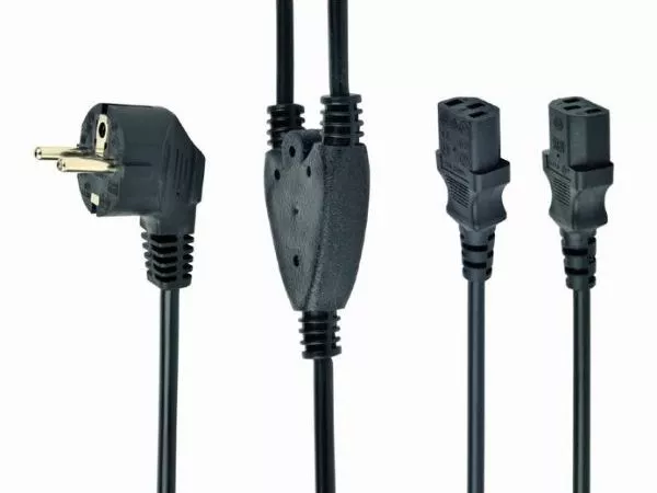 Power Cord PC-220V 2m Euro Plug, Y-cord 1.55m+Y neck 0.45m+0.45m, PC-186-ML6C