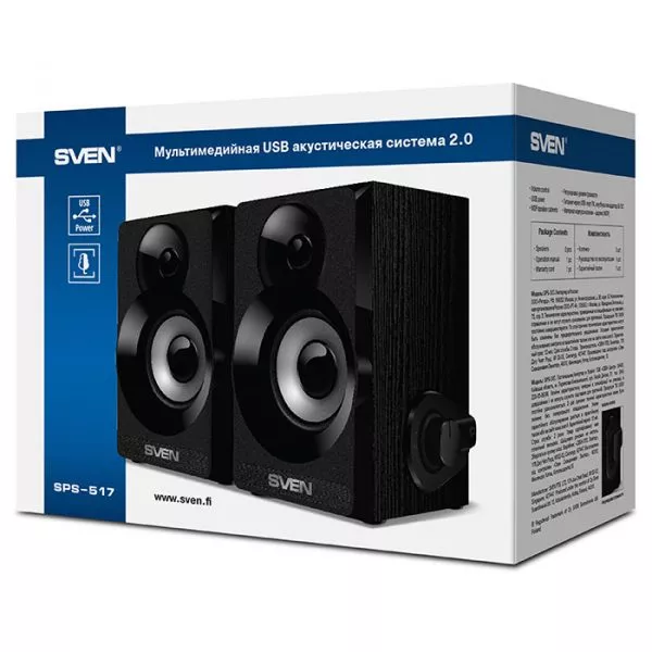 Speakers SVEN "SPS-517" Black, 6w, USB power