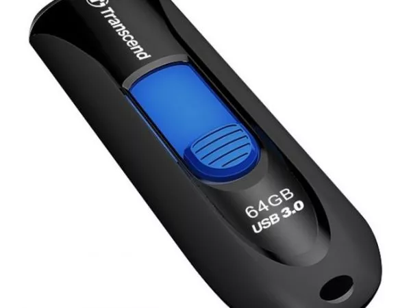 64GB USB3.1 Flash Drive Transcend "JetFlash 790", Black, Slider (R/W:90/30MB/s)