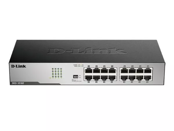 16-ports 10/100/1000Mbps Switch D-Link "DGS-1016D/I2A",  Metal, Rackmountable