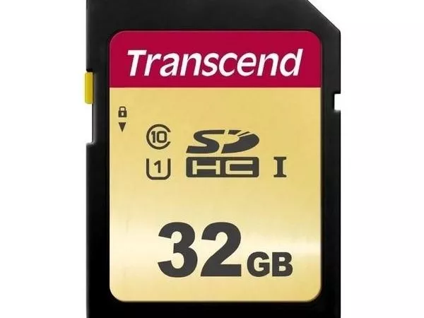 32Gb SDHC Card (Class 10) UHS-I, U1, Transcend 500S "TS32GSDC500S" (R/W:95/60MB/s, MLC)