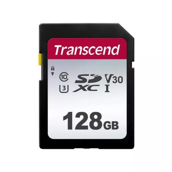 128Gb SDXC Card (Class 10) UHS-I, U3, Transcend 300S "TS128GSDC300S" (R/W:95/45MB/s)