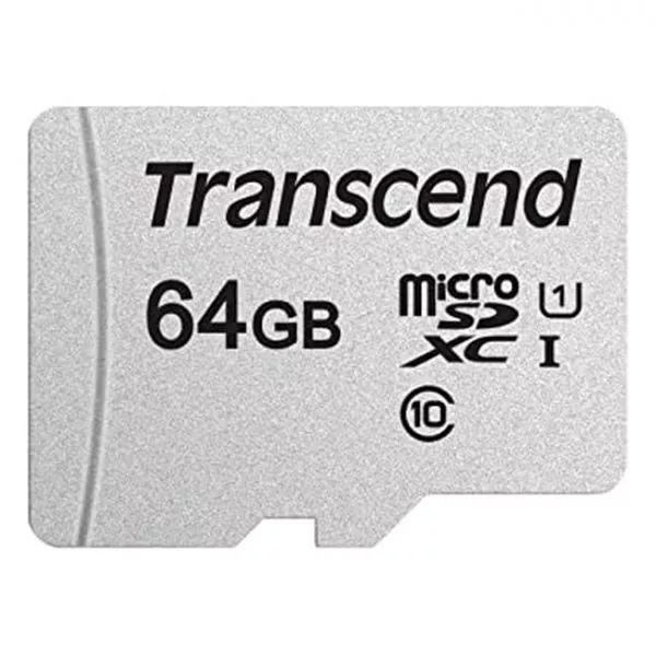 64Gb MicroSD (Class 10) UHS-I (U1) , Transcend "TS64GUSD300S" (R/W:95/45MB/s)