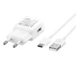Original Sam. EP-TA20, Fast Travel Charger + Type-C Cable, White