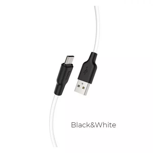 Hoco X21 Plus Silicone charging cable Micro-usb (2.0m) Black&White