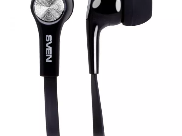 Earphones SVEN E-210M, Black, with Microphone, 4pin 3.5mm mini-jack, cable 1.2m