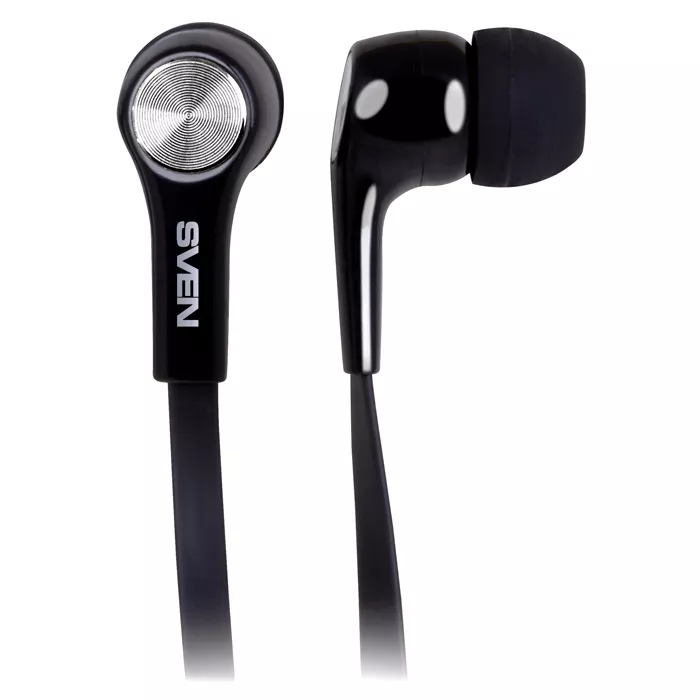 Earphones SVEN E-210M, Black, with Microphone, 4pin 3.5mm mini-jack, cable 1.2m