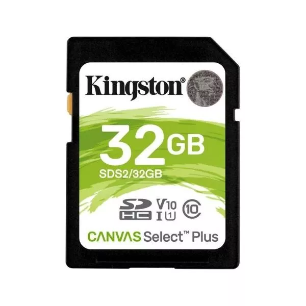 32GB  SDHC Card (Class 10) UHS-I, U1, Kingston Canvas Select Plus "SDS2/32GB" (R:100MB/s)