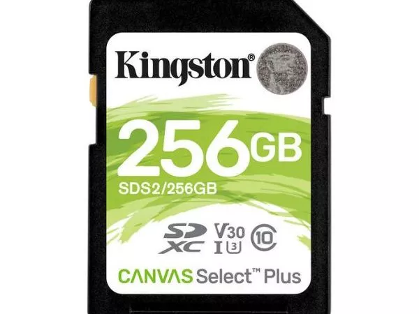 256GB  SDXC Card (Class 10) UHS-I , U1, Kingston Canvas Select Plus (SDS2/256GB) (R/W:100/85MB/s)