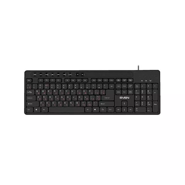 Keyboard SVEN KB-C3060, Multimedia, Splash proof, Black, USB