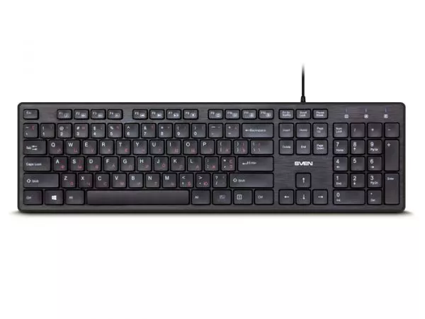 SVEN KB-E5800, Keyboard, 105 keys, 12 Fn-keys, slim compact design, low-profile keys with smooth str
