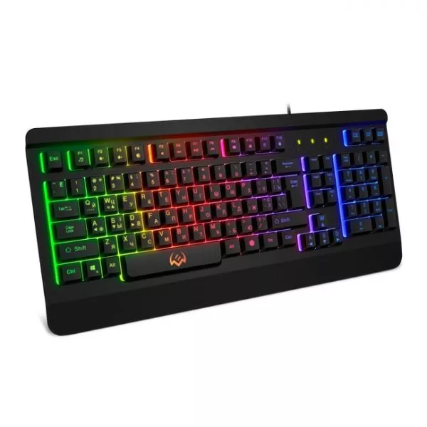 Gaming Keyboard SVEN KB-G9450, 3 colors backlight, Metal plate, WinLock, 12 Fn keys, Black, USB