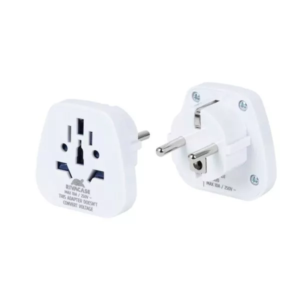 Wall Charger Adapter Rivacase PS4100 W00 travel adapter World to EU, White