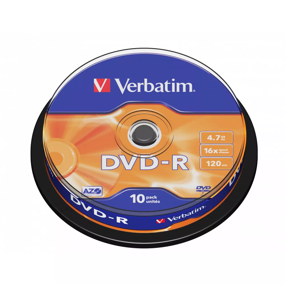 Verbatim DataLifePlus DVD-R AZO 4.7GB 16X MATT SILVER SURFAC - Spindle 10pcs.